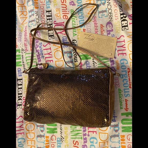 Whiting & Davis Handbags - Whiting &davis Brown Mesh crossbody🌟👛